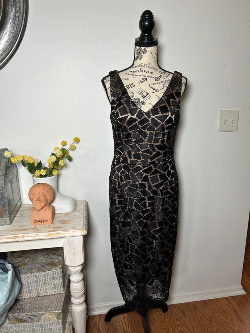 David Meister Lace Midi Cocktail Dress Women’s size 8